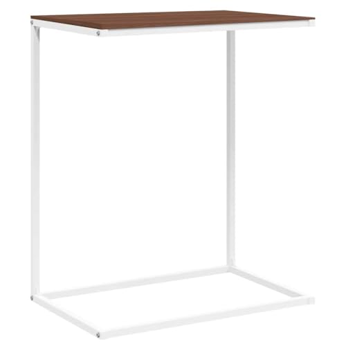 Mesa auxiliar rectangular blanca de madera contrachapada vidaXL para trabajar en cama 2