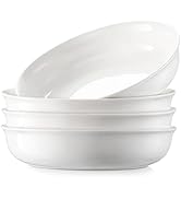 DOWAN Pasta Bowls 46oz, Large Salad Serving Bowls, White Soup Bowls, Porcelain Pasta Bowls Set of...