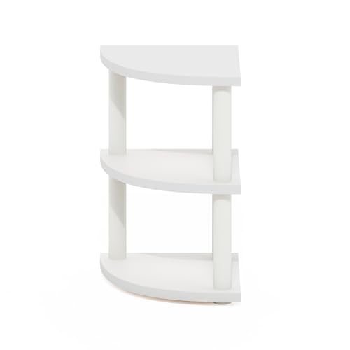 Image of Furinno Turn-N-Tube Kitchen Countertop Organizer, 3-Tier Corner Countertop Organizer Shelf, Corner Shelf, for Kitchen, Pantry, Organizers and Storage, White