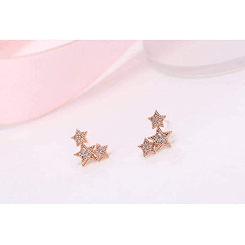 CMBSSTFC Women's Earrings, Stud Earrings Stylish 925 Sterling Zircon Five-Pointed Star Ladies Stud Earring Elegant Female-Gift/,Women