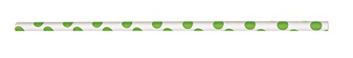 Image of Polka Dot Paper Straws - Lime Green, 10 Pcs