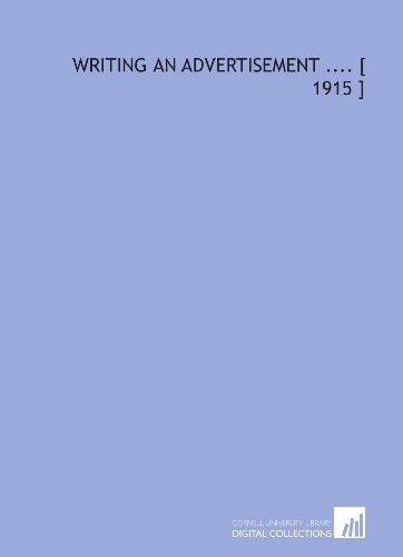Writing an Advertisement .... [ 1915 ] 1112402357 Book Cover