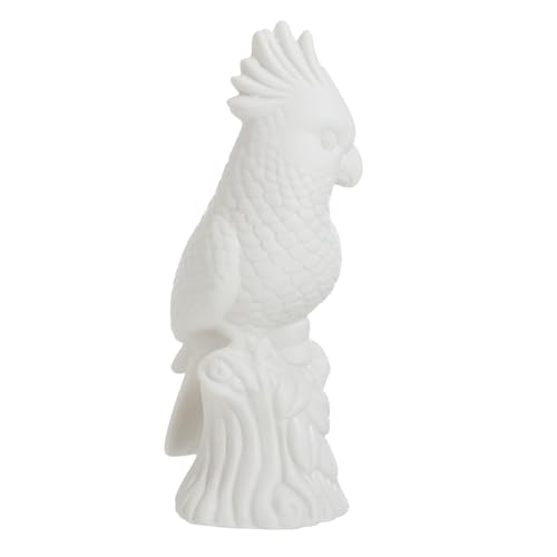 Figurine perroquet céramique blanche déco salon moderne