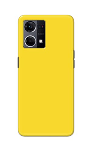 Image of Printed Hard Back Cover Case for Oppo F21 Pro 4G | Oppo F21s Pro 4G Back Cover (Plain Yellow) -1803