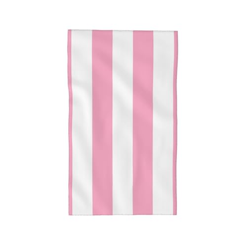 LfearTesa Schnell trocknender Waschlappen, Gesichtswaschlappen, weiches & langlebiges Handtuch aus Polyester-Baumwoll-Mischgewebe,Rosa & weiß gestreift