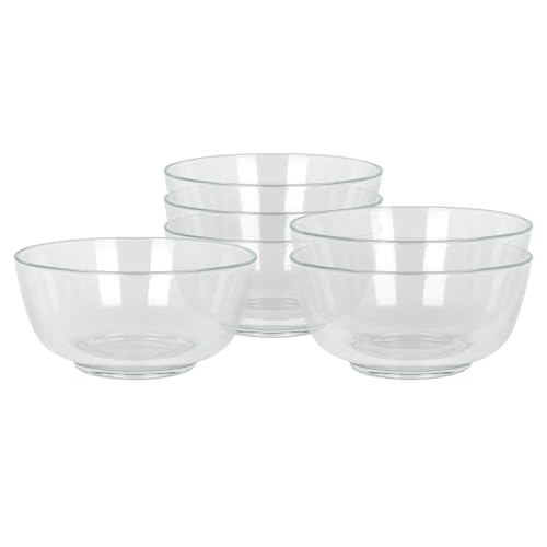 Image of Argon Tableware Glass Snack Bowls Set of 6-11cm Clear Serving Bowls for Snacks Desserts Dips & Sides - Durable Soda Lime Glass Small Bowls for Kitchen Dining & Entertaining