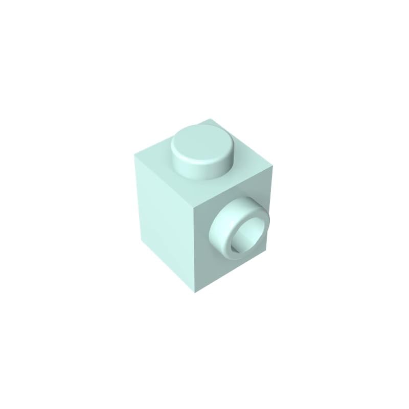 Gobricks GDS-635 Brick Special 1x1 with Stud on 1 Side 50PCS Compatible with Lego Toy 87087 DIY Parts and MOC Components for Major Brick Brands Color:Light Aqua โ image 1