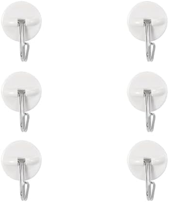 6 Crochets Adhésifs Transparents 20 Kg – Grand Modèle Invisible Pour Salle De Bain, Cuisine, Mur