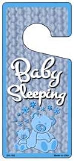 SMART BLONDE Baby Sleeping Blue Novelty Metal Door Hanger DH-102