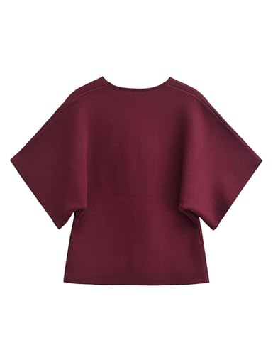 Image of Wanzetaly Womens Oversized Cardigans Short Sleeve Lightweight Button V Neck Casual Knit Sweater Outerwear