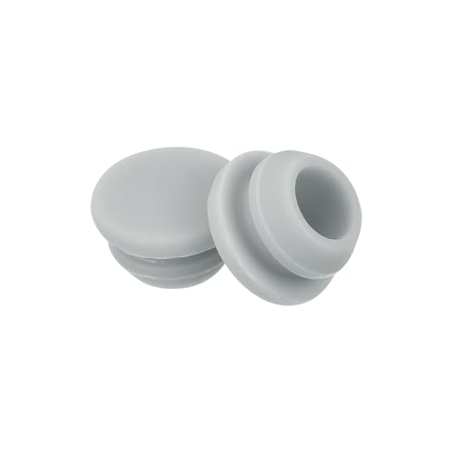 Image of MECCANIXITY 30pcs Silicone Snap in Locking Hole Plugs,8.5mm /0.3 Inch Mounting Diameter Narrow Groove Width 2mm Panel Seal Cover Round for Kitchen Bulkheads Waterproof Sealing Plugs Grey