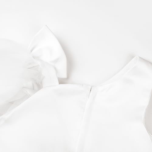 Uhnice Flower Girl Dress Floral Butterfly Tulle Tutu Bowknot for Wedding Birthday Party4