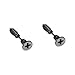 1Pair New For Fashion Hip Hop Pumk Silver Black Color Screw Ear Stud Titanium Steel Piercing Earrings For Men Jewelry Accessories