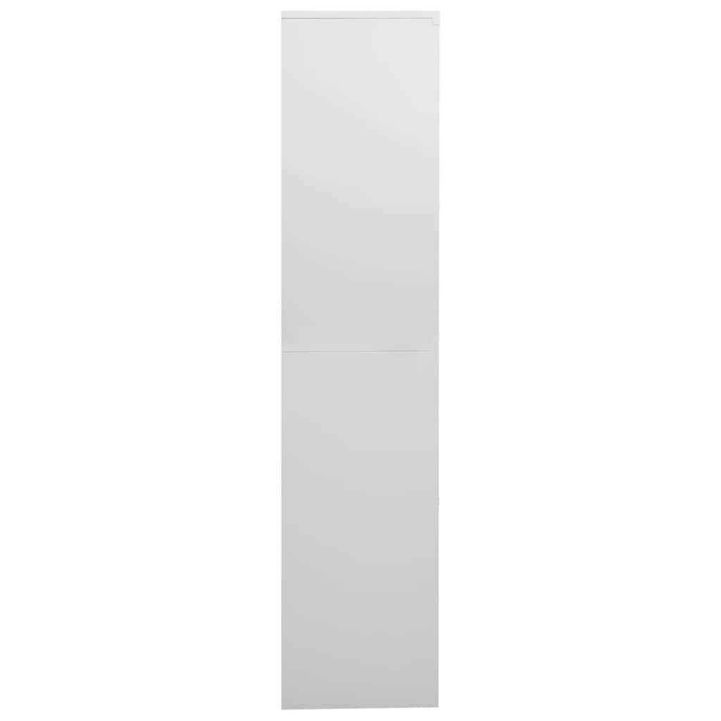 Armoire de Bureau 4 Portes 90x40x180 cm Acier Gris avec Serrures
