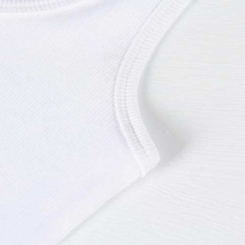 Smile Fish Womens Summer Ribbed Knit Tank Top Scoop Neck Sleeveless Fitted Vest Top White,M - Image 2