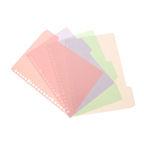 BCOATH Ppセパレーター 4枚入り パステルピンク バインダー仕切りタブ付き 防水設計 簡単分類 便利な整理 学校 オフィス用 A5サイズ