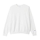 [チャンピオン] スウェット 長袖 ワンポイントロゴ刺繍 リラックスフィット ドロップショルダー フレンチテリー クルーネックスウェットシャツ C8-A023Z メンズ オフホワイト