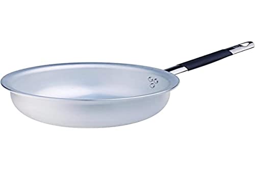 Pentole Agnelli ALMC1111BMC28 Padella Salta Pasta e Riso, in Alluminio, Spessore 5 mm, con Manico Tubolare in Acciaio Inossidabile, 28 cm, Argento