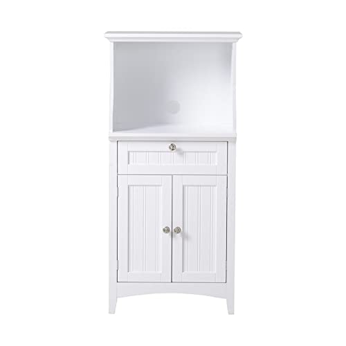 American Furniture Classics OS Home and Office Microwave/Coffee Maker Utility Cabinet Kitchen cart, White