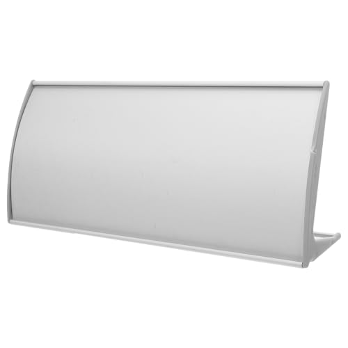 DEARMAMY Placa de Escritorio Metálica Curvada con Soporte Vertical para Señalización Oficina Portanombres Vacío para Mostrador de Recepción y Placa de Información Profesional