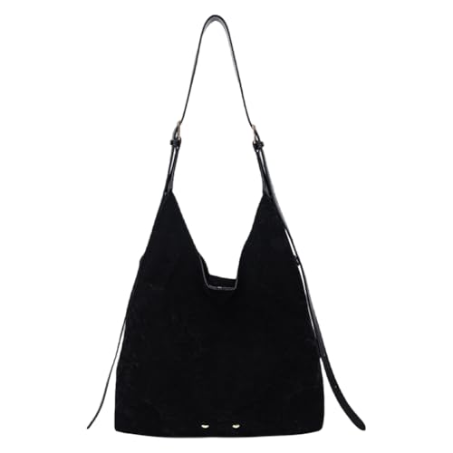Retro Suede Shoulder Bag Solid Colour Hobo Bag Large Slouchy Shoulder Bag for Women Travel Shopping Work
