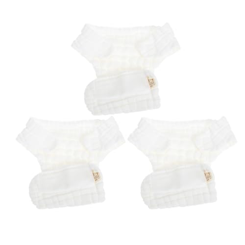 SAFIGLE 3 Piezas Pañales Reutilizables de Algodón para Bebés Recién Nacidos, Pantalones de Tela Lavables, Ajustables y Portátiles Niña, Talla S, Color Blanco, Amigables Piel