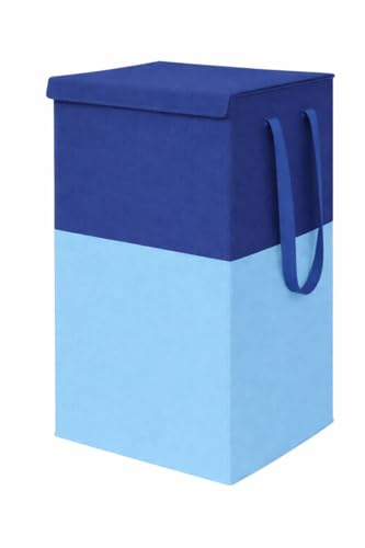 Image of Extra Large Laundry Bag 75 Liter, Foldable Fabric Laundry Basket with Lid & Carry Handles for Clothes Storage (1, blue)