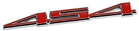 Image of 1X 454 Aluminum Emblem Badge Decal Metal Sticker Nameplate for Door Fender Tailgate (Chrome Red)