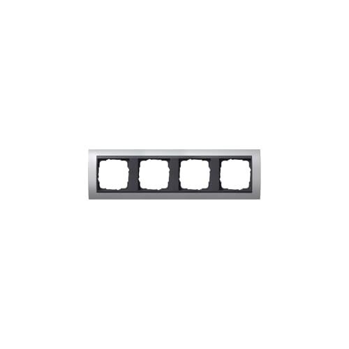 Cadre de finition Gira Event 021406 quadruple anthracite argent pour regrouper 4 interrupteurs