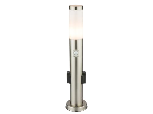 Wegeleuchte 60cm mit Bewegungsmelder & 2 Steckdosen, inklusive LED Leuchtmittel, Globo Lighting