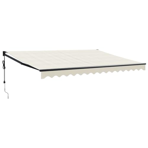 vidaXL Elektrische Markise mit Kurbel Creme 4x3 m vidaXL Elektrische Markise mit Kurbel Creme 4x3 m