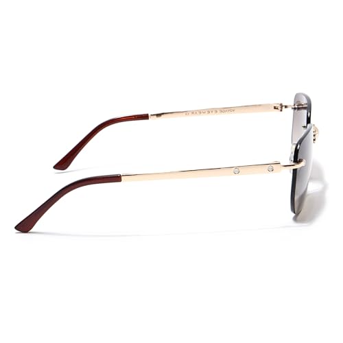 Image of Voyage Rimless Polarized Sunglasses for Men & Women (Black Lens | Black Frame - MG7601)