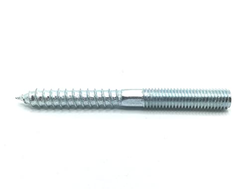 Image of Hanger Bolt M12x120 Silvery Double Headed Bolt Self-Tapping Screw with Hexagon for Furniture 12Pcs