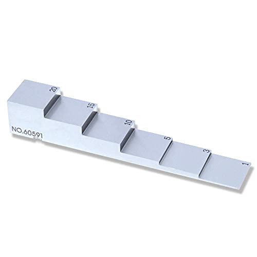 Calibrador de espesores ultrasónico con bloque de calibración de 6 pasos: 1 mm, 3 mm, 5 mm, 10 mm, 15 mm y 20 mm, material acero 1018 miniatura 1