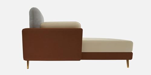 Image of Polyester Velvet Contemperory Sofa Set with Cushion Chaise Lounge, Sectional Sofa Perfect for Your Living Room,Guests Room & Office. (Brown & Beige, RHS 5 Seater)