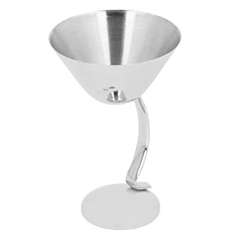 flexman Stainless Steel Martini Glasses, 150ml Metal Cocktail Glass, Copper Plated Metal Wine Glass for Bars, Restaurants, Homes, Wedding Parties, Birthday Parties (Silver)