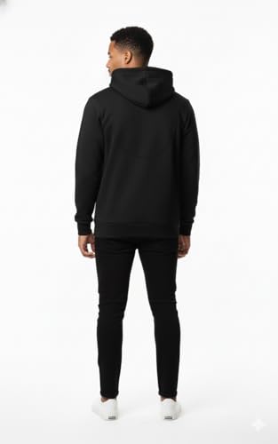 Image of Amazon Brand - INKAST Men Solid Hooded Sweatshirt with Kangaroo Pocket & Drawstring | Stylish Hoodie | Sweatshirt for Men