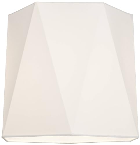 Springcrest ALS230710-18 11 Inch Top X 13 Inch Bottom X 11 Inch High X 11 Inch Slant Lamp Shade Replacement Medium White Sandstone Hexagon Modern Linen Fabric Spider Harp Finial thumb #2
