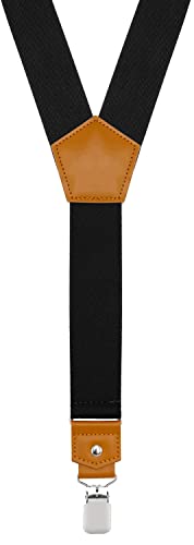 Sunnytree Suspenders For Men Y Shape Adjustable Elastic With Strong Clips 47 Inches Black #TOP1