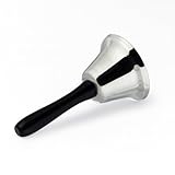 Campana de Mano Plateada de Acero Inoxidable | Campana con Mango para Restaurante, Hotel, Accesorio para Disfraz de Papá Noel