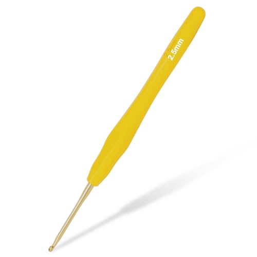 2.5mm Ergonomi Crochet Hooks with Comfort Grip Handle for Arthritis & Hand Pain Relief – Easy-to-Use Crochet Needles for Beginners, Seniors, and Limited Mobility Crafters (2.5mm Crochet Hook)