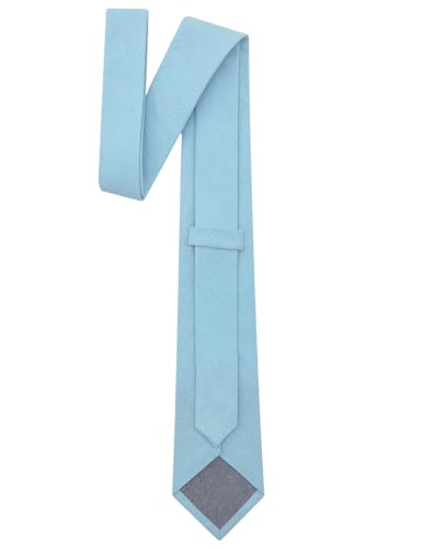 Image of Kebocis Mens Solid Color Cotton Necktie for Men