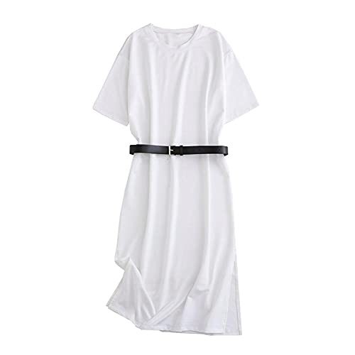 MOYAO Vestido Midi Abierto Lateral Manga Corta De Gran Tamaño, Quince, S
