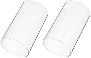 BESPORTBLE Hurricanes Candle Holder - 2Pcs Clear Glass Cylinder Open Both Ends Chimney Tube Open Ended LED Candle Shade Wedding Table Centerpiece Decor, 8* 20cm