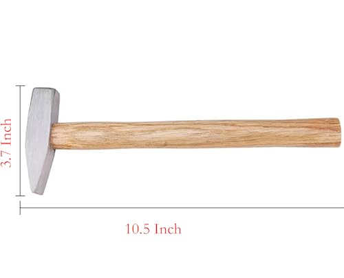 Image of Engineer Hammer, 10.5 Inch 0.44 Pound Forged Steel with Wooden Handle for Blacksmith, DIY, Metalworking, Machinists and Engineers (200 g)