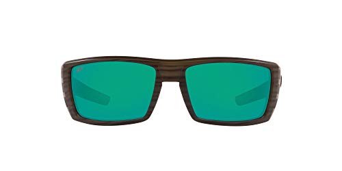 Costa Del Mar Men s Rafael Polarized Rectangular Sunglasses, Matte Olive Teak Green Mirrored Polarized-580P, 59 mm