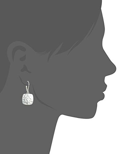Nine West Classics Women's Silver Tone Soft Square Drop Earrings #TOP1