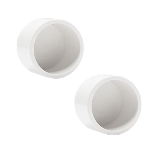 HayEastdor 2PCS 2inch PVC Cap Pipe Fitting White PVC Pipe End Caps Plug Adapter SCH40 Socket Fittings 2