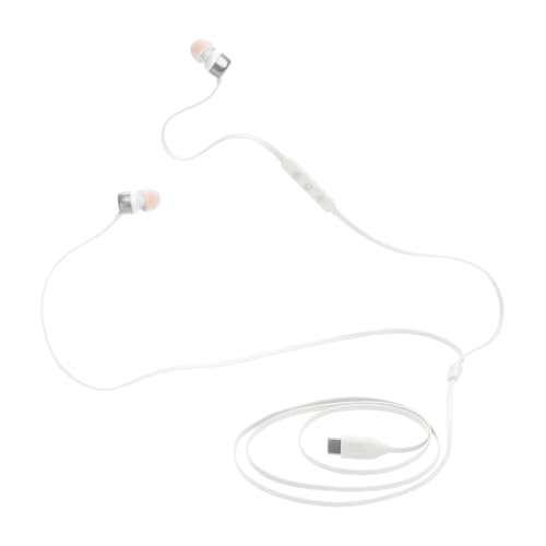JBL Tune 310 C Kopfhörer – Kabelgebundene In-Ear-Kopfhörer mit JBL Pure Bass Sound, Mikrofon und USB-C-Anschluss – Weiß