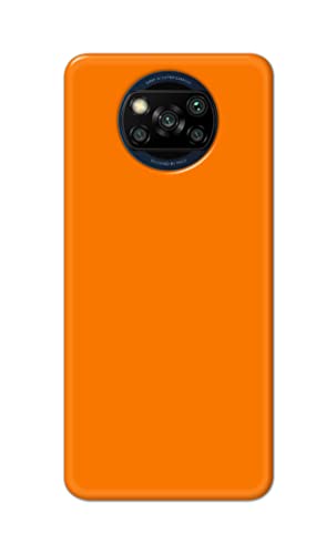 Image of Plain Orange Hard Back Case Cover for Poco X3 Back Cover -(J5) VNS2229